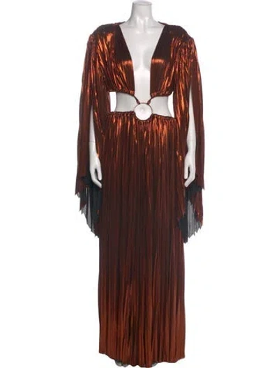 Pre-owned Bronx And Banco Printed Long Dress In Multi