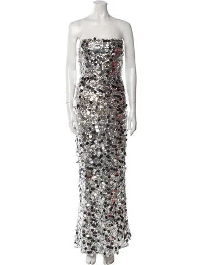 Pre-owned Bronx And Banco Printed Long Dress In Multi