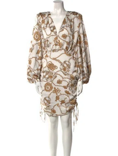 Pre-owned Bronx And Banco Printed Mini Dress In Neutral