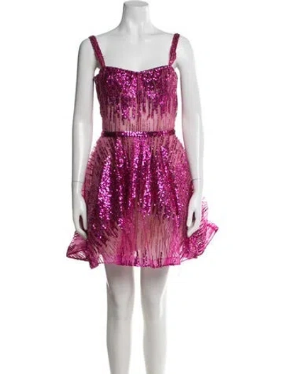 Pre-owned Bronx And Banco Printed Mini Dress In Pink
