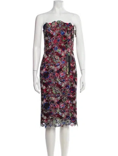 Pre-owned Bronx And Banco Printed Mini Dress In Red