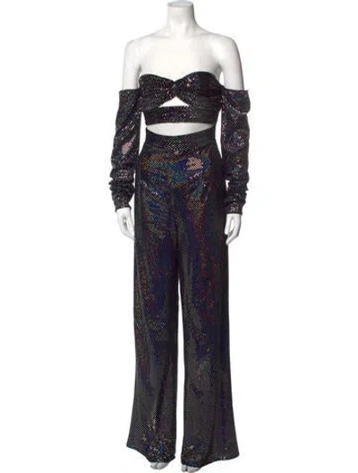 Pre-owned Bronx And Banco Printed Off-the-shoulder Jumpsuit In Multi