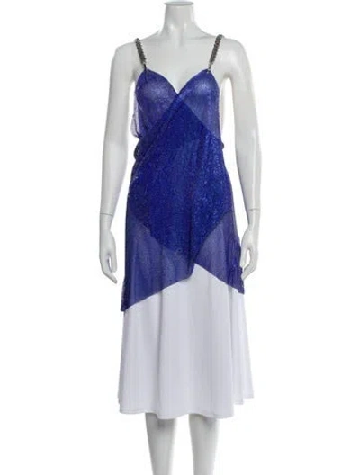 Pre-owned Bronx And Banco Printed V-neck Top In Multi