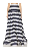 Bronx And Banco Quinn Striped Maxi Skirt In Navy