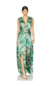 Bronx And Banco Romi Havanna Gown In Green Multi In 混绿色
