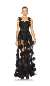 Bronx And Banco Rosalie Noir Gown In Multi