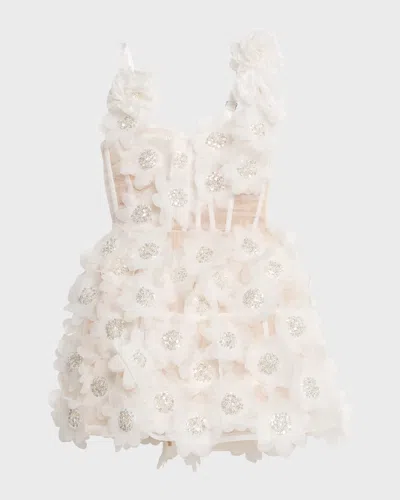 BRONX AND BANCO ROSALIE SEQUIN-EMBELLISHED APPLIQUE MINI DRESS