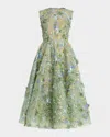 Bronx And Banco Saba Sleeveless Floral-embroidered Midi Dress