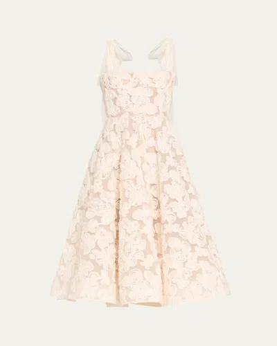 Bronx And Banco Sabrina Lace Midi Dress With Bow Details In White