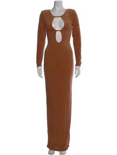 Pre-owned Bronx And Banco Scoop Neck Long Dress W/ Tags In Brown