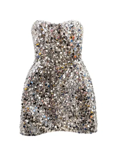 Bronx And Banco Sequin-embellished Strapless Mini Dress In Multi