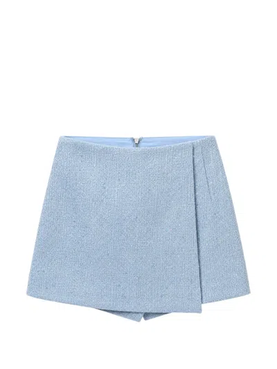 Bronx And Banco Sequin-embellished Wrap Mini Skirt In Blue