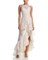 Bronx And Banco Sicilia Lace Gown In Neutral