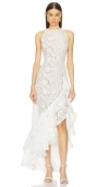 Bronx And Banco Sicilia High-low Floral Lace Gown In White