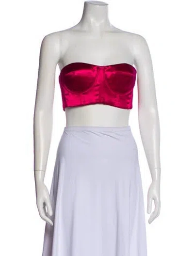 Pre-owned Bronx And Banco Strapless Crop Top In Pink