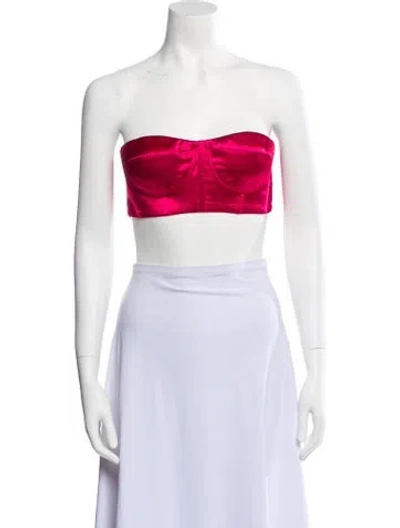 Pre-owned Bronx And Banco Strapless Crop Top In Pink