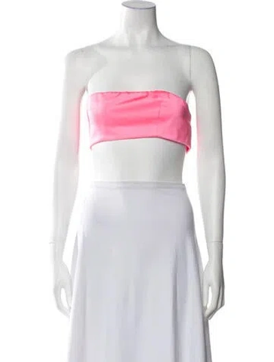 Pre-owned Bronx And Banco Strapless Crop Top In Pink