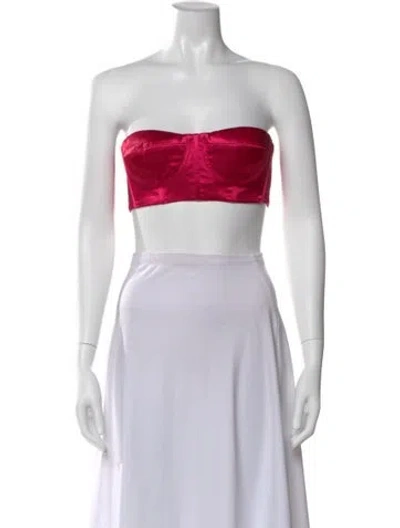 Pre-owned Bronx And Banco Strapless Crop Top In Pink