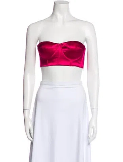 Pre-owned Bronx And Banco Strapless Crop Top In White