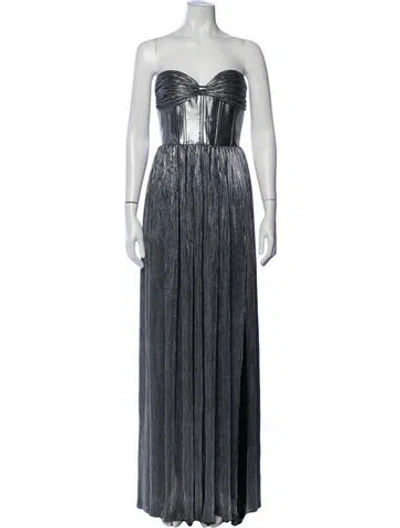 Pre-owned Bronx And Banco Strapless Long Dress In Blue