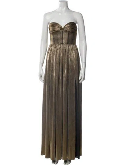 Pre-owned Bronx And Banco Strapless Long Dress In Brown