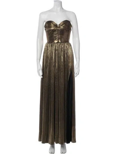 Pre-owned Bronx And Banco Strapless Long Dress In Gold/metallic