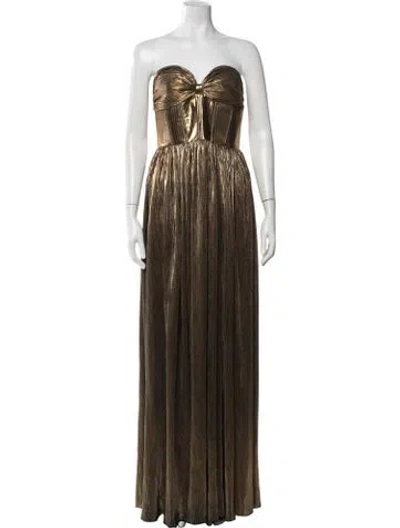 Pre-owned Bronx And Banco Strapless Long Dress In Gold/metallic