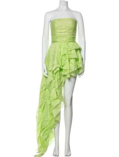 Pre-owned Bronx And Banco Strapless Long Dress In Green