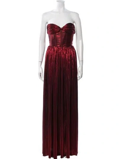 Pre-owned Bronx And Banco Strapless Long Dress In Red