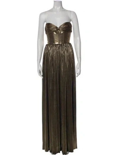 Pre-owned Bronx And Banco Strapless Long Dress W/ Tags In Gold