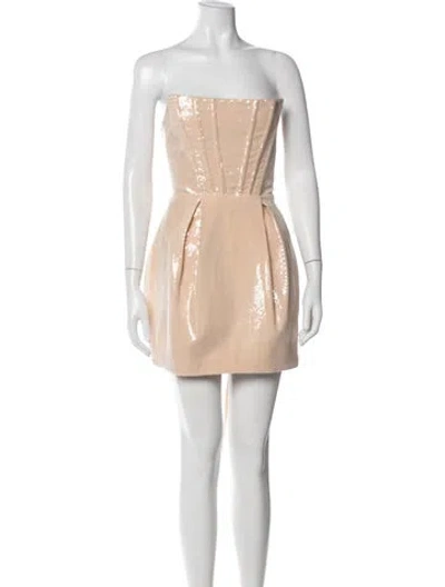 Pre-owned Bronx And Banco Strapless Mini Dress In Neutral
