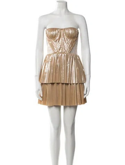 Pre-owned Bronx And Banco Strapless Mini Dress In Neutral