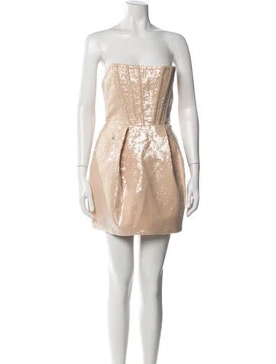 Pre-owned Bronx And Banco Strapless Mini Dress In Neutral