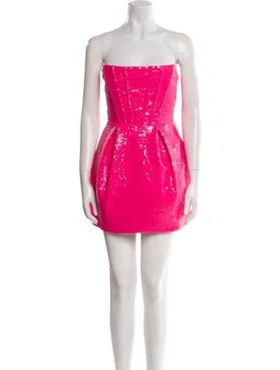 Pre-owned Bronx And Banco Strapless Mini Dress In Pink