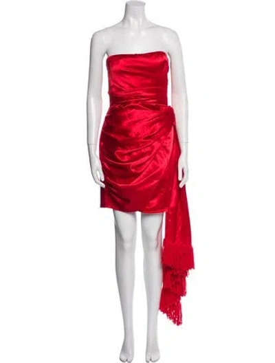 Pre-owned Bronx And Banco Strapless Mini Dress In Red