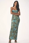Bronx And Banco Dahlia Strapless Floral Sequin Column Gown