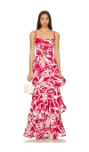 Bronx And Banco Sylvie Armonia Maxi Dress In 多彩红