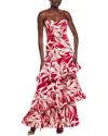 Bronx And Banco Sylvie Silk Maxi Dress In Red