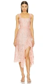 Bronx And Banco Tiffany Blanc Midi Lace Dress In Blush Pink In 浅粉色