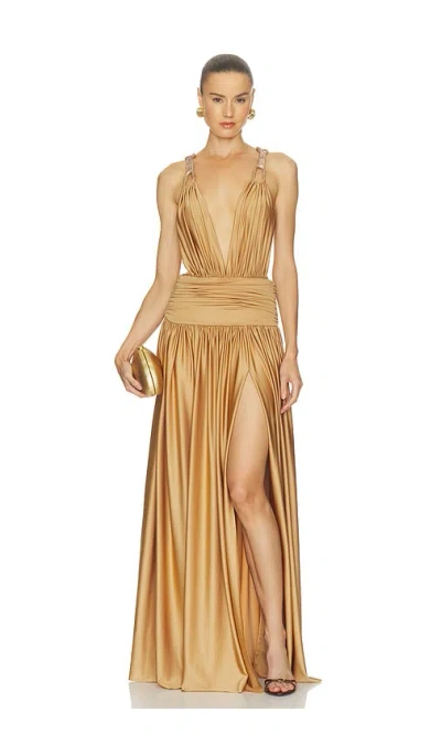 Bronx And Banco Tula Embellished Dress In Gold