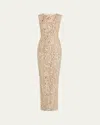 Bronx And Banco Violet Bead & Sequin Floral-embroidered Gown