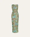 Bronx And Banco Dahlia Strapless Floral Sequin Column Gown