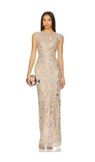 Bronx And Banco Violet Maxi Dress In Silver