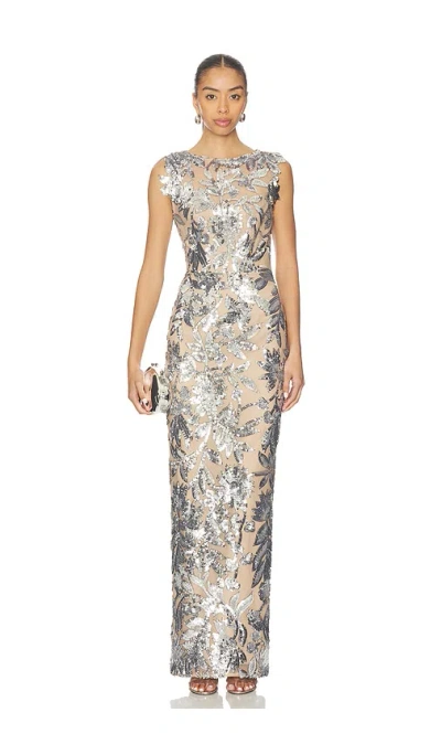 Bronx And Banco Dahlia Strapless Maxi Dress In Multi