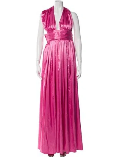 Pre-owned Bronx And Banco V-neck Long Dress W/ Tags In Pink