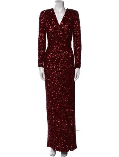 Pre-owned Bronx And Banco V-neck Long Dress W/ Tags In Red