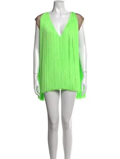Pre-owned Bronx And Banco V-neck Mini Dress W/ Tags In Green