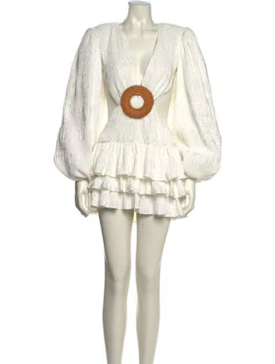 Pre-owned Bronx And Banco V-neck Mini Dress W/ Tags In White