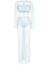Bronx And Banco Webb Crystal-embellished Mesh Dress In Blue