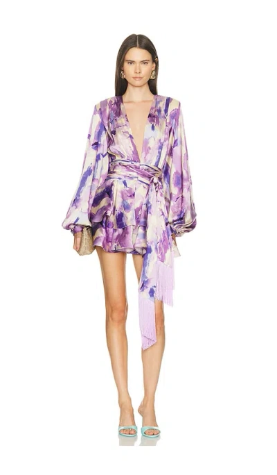 Bronx And Banco Wisteria Bedouin Coastal Mini Dress In Multi